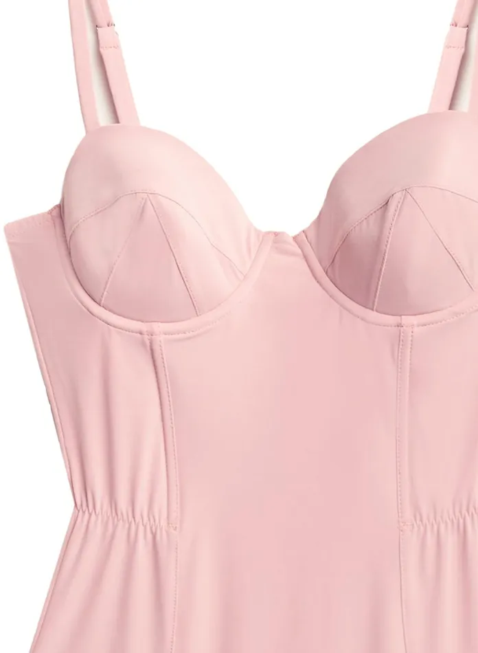 Fleur Du Mal Bodysuits Women Eco Luxe Jersey Bullet Bodysuit Rose Pink Fleur Du Mal Bodysuits Women Eco Luxe Jersey Bullet Bodysuit Rose Pink