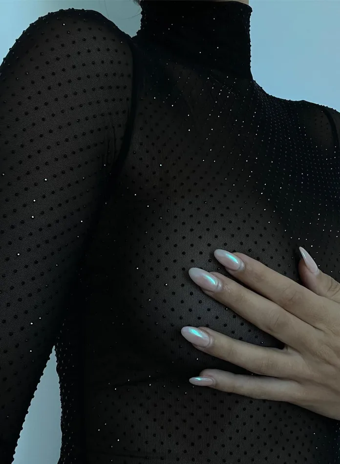 Fleur Du Mal Bodysuits Women Rhinestone Bodysuit Black Fleur Du Mal Bodysuits Women Rhinestone Bodysuit Black