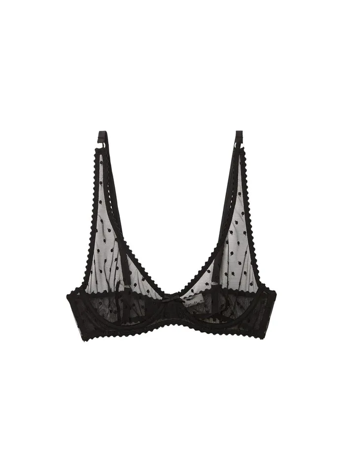 Fleur Du Mal Bras Women Dotty Tulle Bra Black
