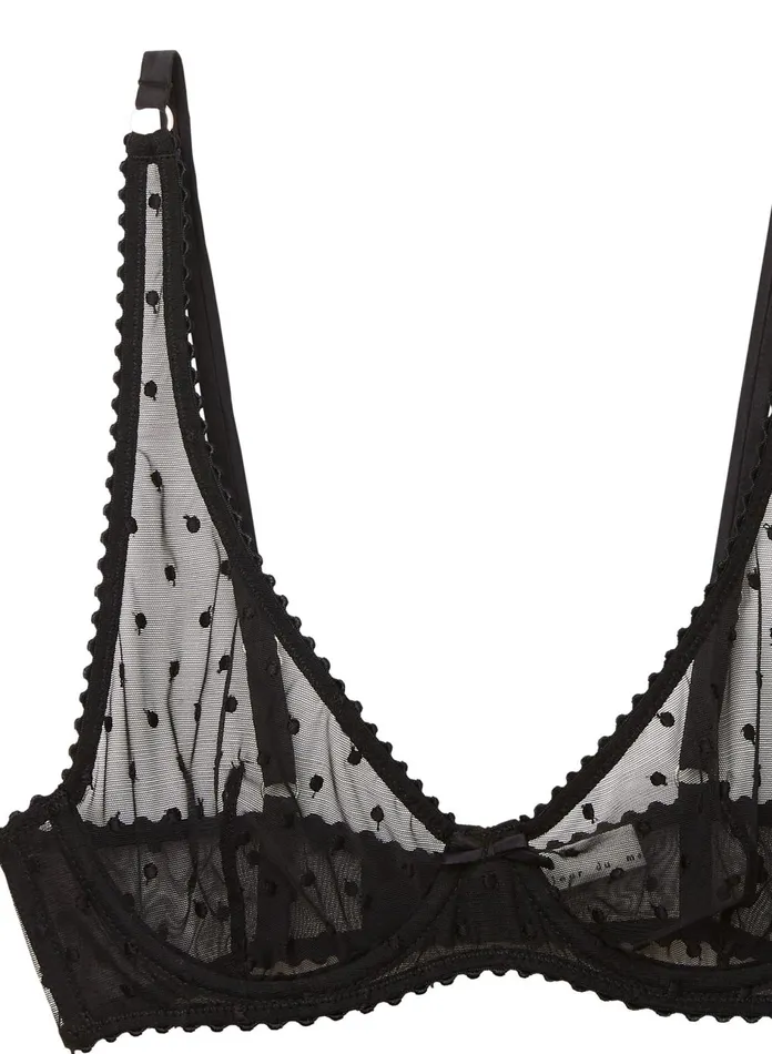 Fleur Du Mal Bras Women Dotty Tulle Bra Black