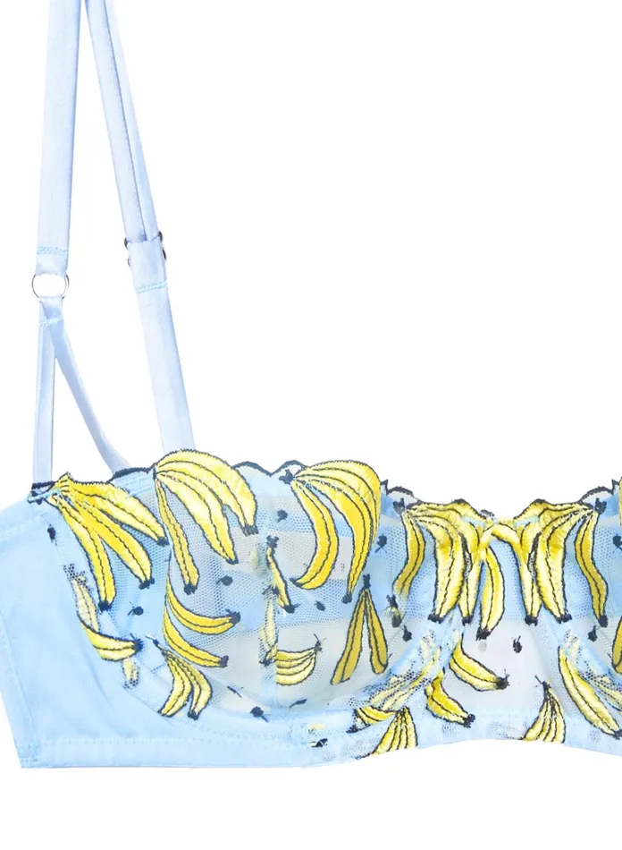 Fleur Du Mal Bras Women Fuller Cup Banana Embroidery Balconette Bra Ice Queen Fleur Du Mal Bras Women Fuller Cup Banana Embroidery Balconette Bra Ice Queen