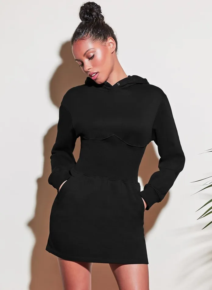 Fleur Du Mal Dresses Women Hoodie Dress Black
