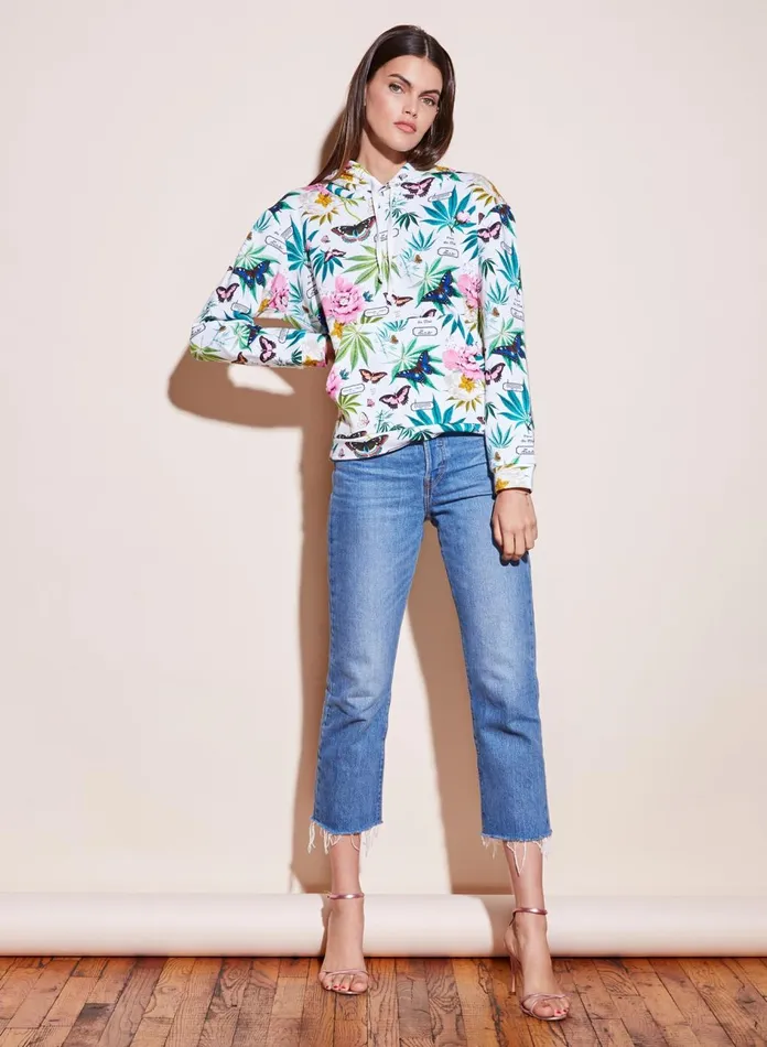 Fleur Du Mal Long Sleeve Women Botanical Hoodie Papillon White Fleur Du Mal Long Sleeve Women Botanical Hoodie Papillon White