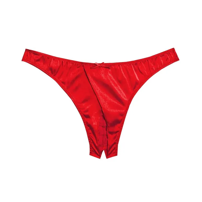 Fleur Du Mal Panties and Garters Women Luxe Crotchless Thong Rouge Fleur Du Mal Panties and Garters Women Luxe Crotchless Thong Rouge