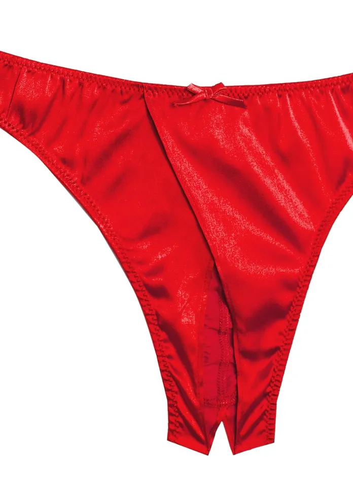 Fleur Du Mal Panties and Garters Women Luxe Crotchless Thong Rouge Fleur Du Mal Panties and Garters Women Luxe Crotchless Thong Rouge