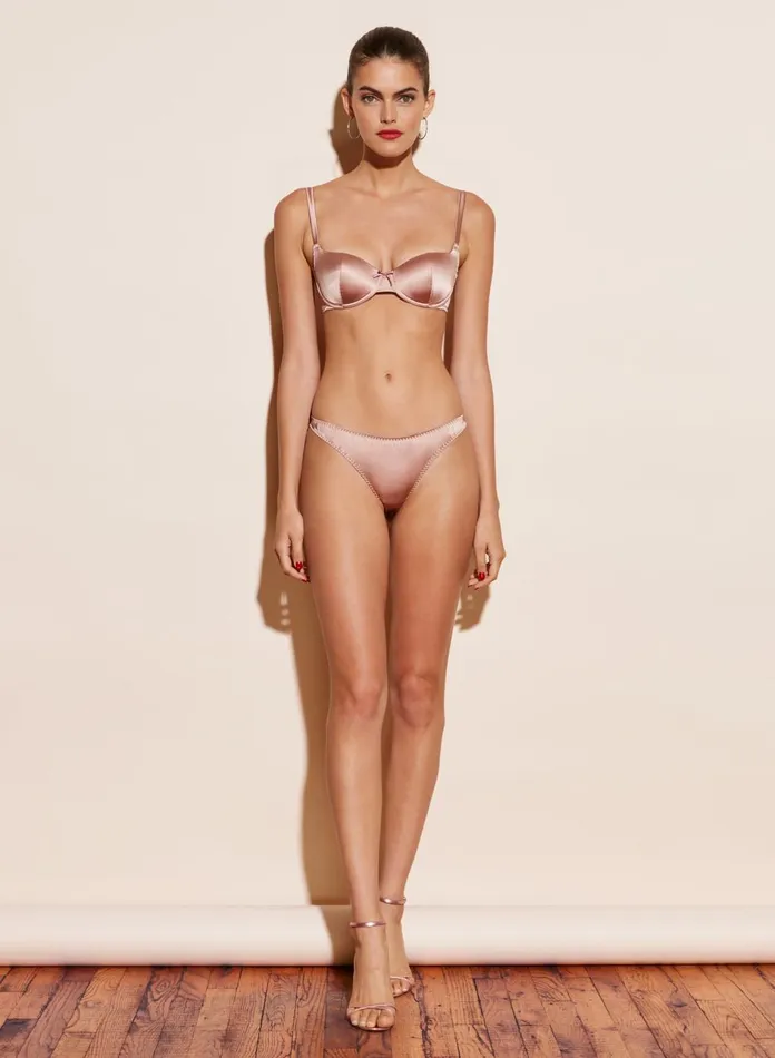 Fleur Du Mal Panties and Garters Women Luxe Thong Tan Fleur Du Mal Panties and Garters Women Luxe Thong Tan