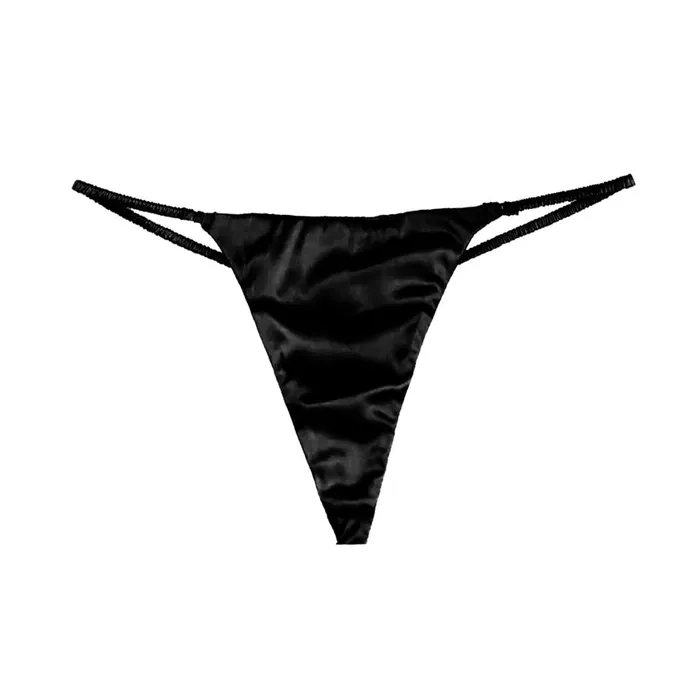 Fleur Du Mal Panties and Garters Women Luxe V String Black Fleur Du Mal Panties and Garters Women Luxe V String Black