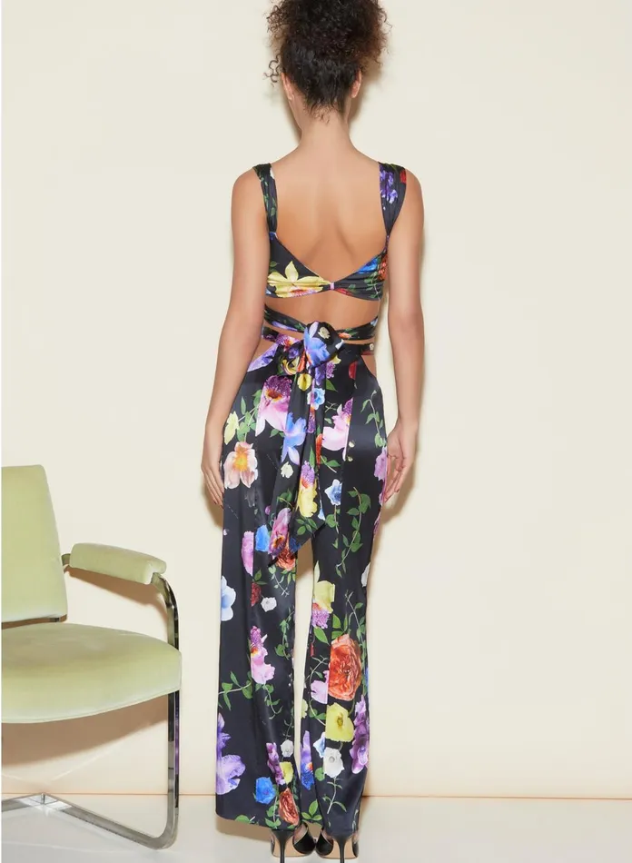Fleur Du Mal Pants Women Enchanted Garden Cutout Pant Floral Print Fleur Du Mal Pants Women Enchanted Garden Cutout Pant Floral Print