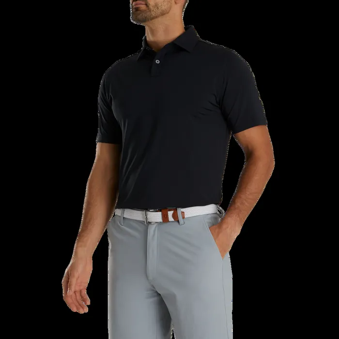 FootJoy Shirts Men Athletic Fit Solid Lisle Black FootJoy Shirts Men Athletic Fit Solid Lisle Black