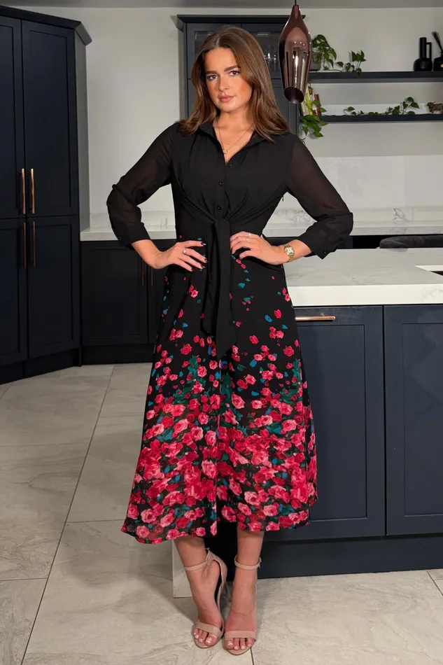Girl In Mind Shirt Dresses Isabella Red Floral Tie Front Shirt Dress 8211 Women Girl In Mind Shirt Dresses Isabella Red Floral Tie Front Shirt Dress 8211 Women
