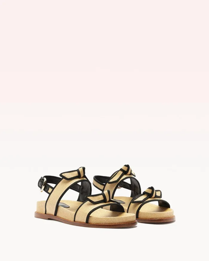 Grosgrain Raffia Sport Sandal Natural Women Alexandre Birman Flats