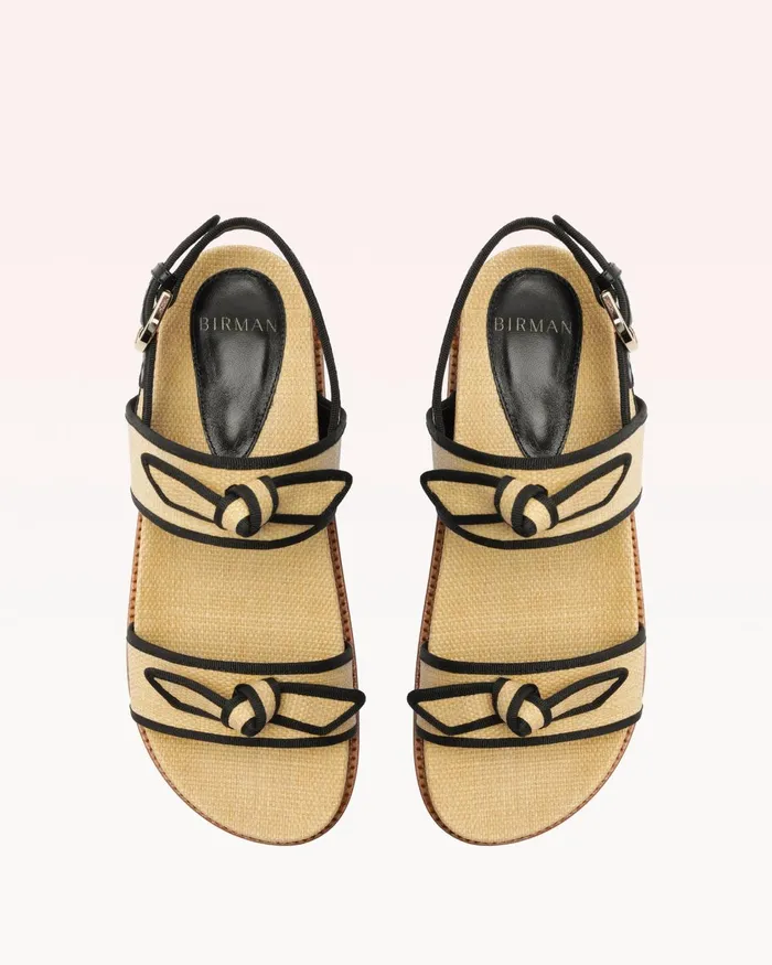 Grosgrain Raffia Sport Sandal Natural Women Alexandre Birman Flats