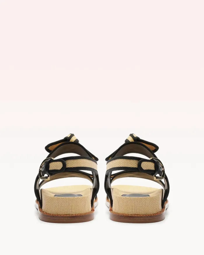 Grosgrain Raffia Sport Sandal Natural Women Alexandre Birman Flats