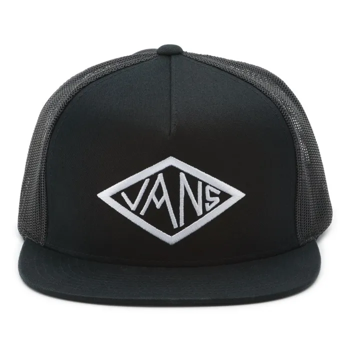 Hats and Beanies Men Vans Dak Diamond Trucker Hat Black