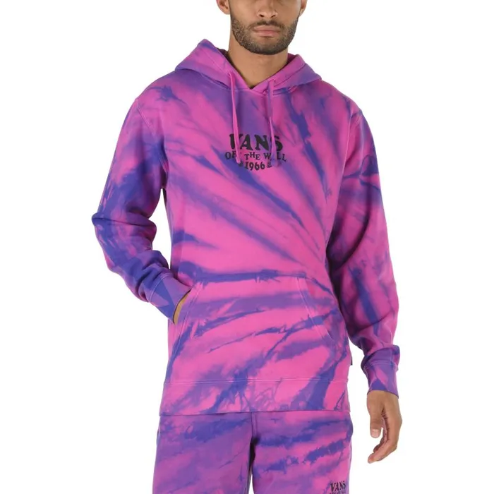 Hoodies and Jackets Men Vans Park Tie Dye Pullover Hoodie Fuchsia Purple Tie Dye