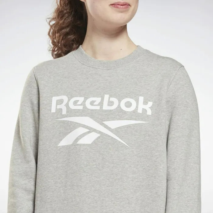 Hoodies and Sweatshirts Womens Reebok Identity Logo Fleece Crew Sweatshirt Medium Grey Heather