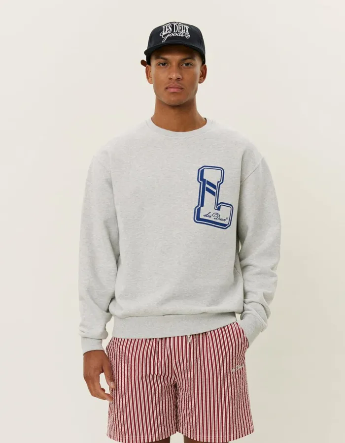 HoodiesSweatshirts Men Les Deux Libert Sweatshirt 8211 Snow Melange