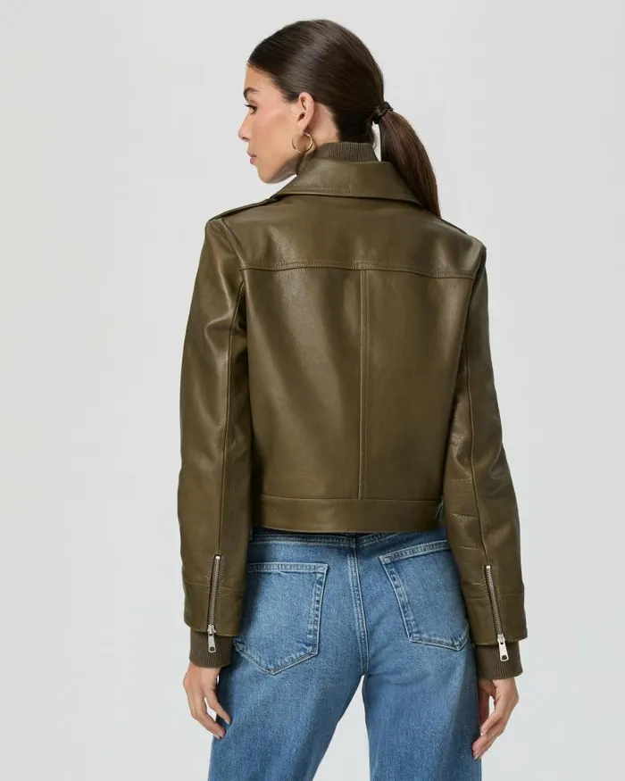 Jackets and Coats Women PAIGE Molina Jacket 8211 Spanish Moss Leather Jackets and Coats Women PAIGE Molina Jacket 8211 Spanish Moss Leather