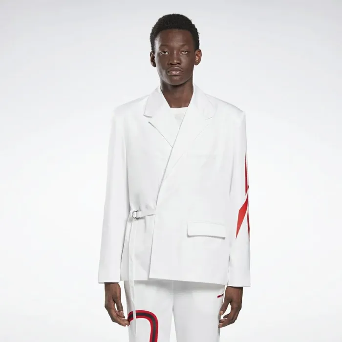 Jackets MensWomens Reebok By Pyer Moss Wrap Blazer White