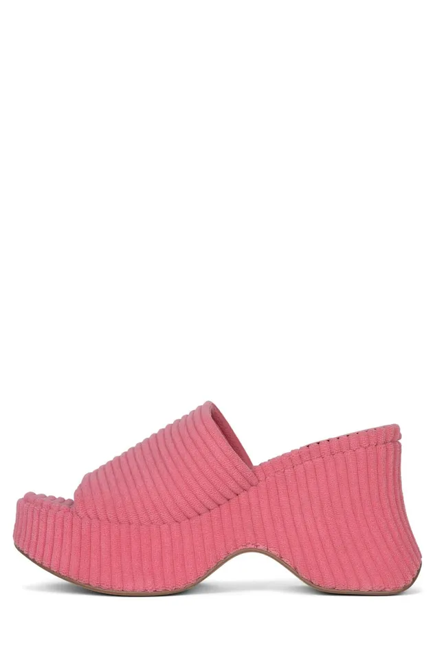 Jeffrey Campbell 6TEEN2 Pink Stripe Terrycloth Women Sandal