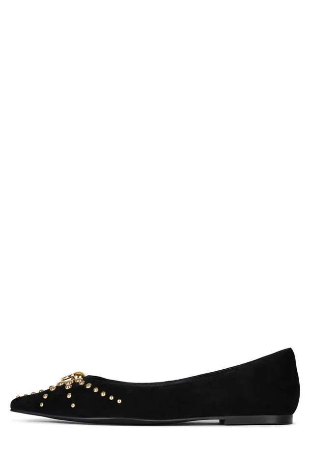 Jeffrey Campbell APPEALING Red Suede Gold Women Ballet Flats