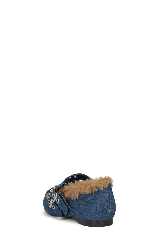 Jeffrey Campbell BALLOTTEF Blue Denim Combo Women Ballet Flats