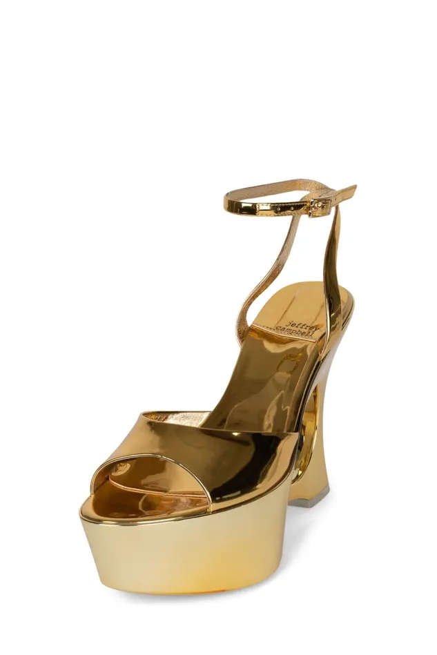 Jeffrey Campbell DREAMON Gold Patent Women Sandal