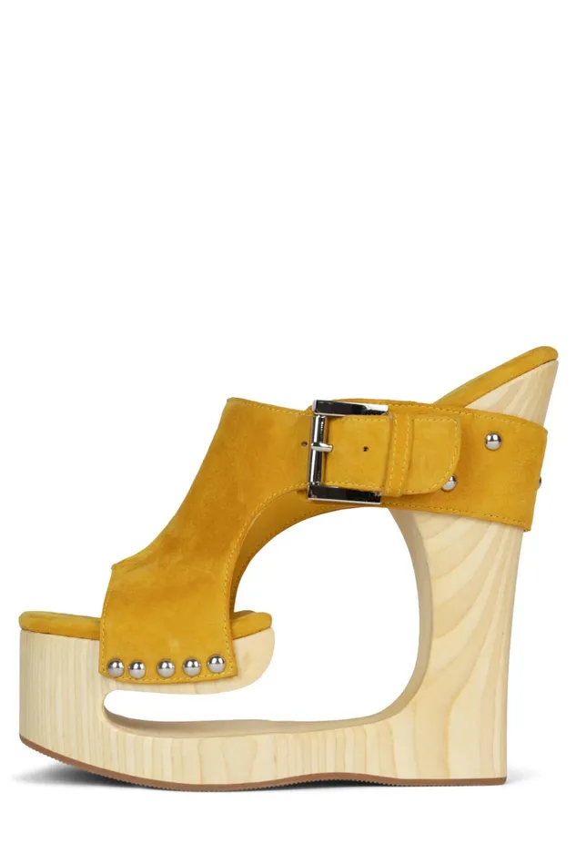 Jeffrey Campbell ETHEREAL Mustard Suede Women Sandal