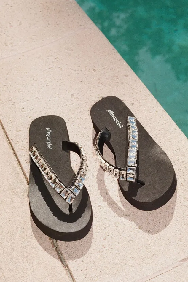 Jeffrey Campbell ICONICSS Black Clear Women Sandals Under 100
