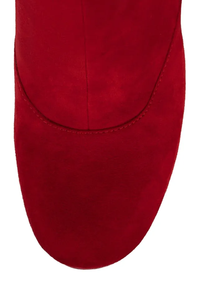 Jeffrey Campbell LEOLADY Red Suede Gold Women Boot