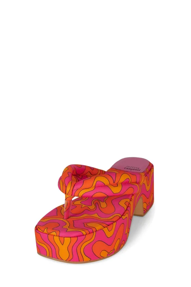Jeffrey Campbell LUAU Fuchsia Multi Print Women Sandal