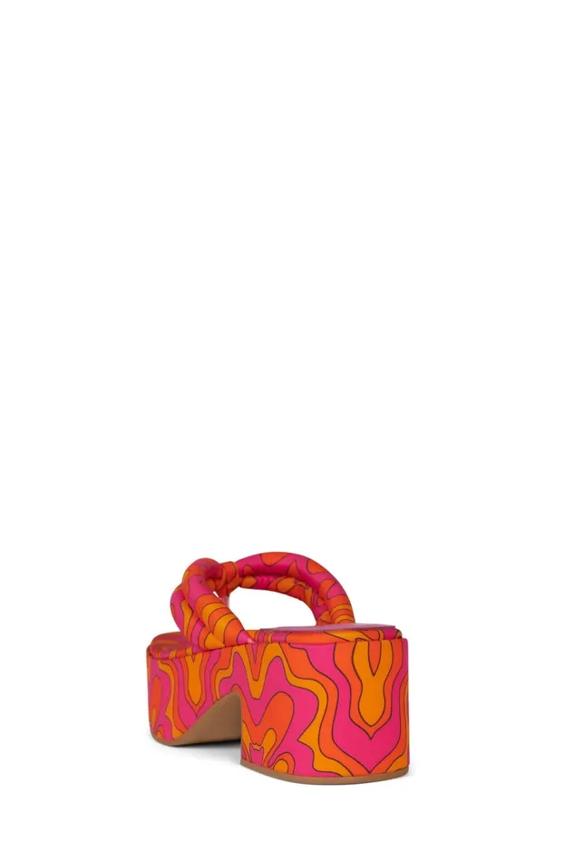 Jeffrey Campbell LUAU Fuchsia Multi Print Women Sandal