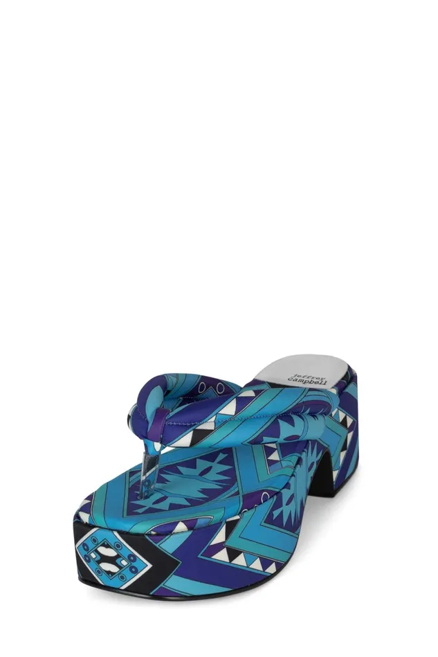 Jeffrey Campbell LUAU Fuchsia Multi Print Women Sandal
