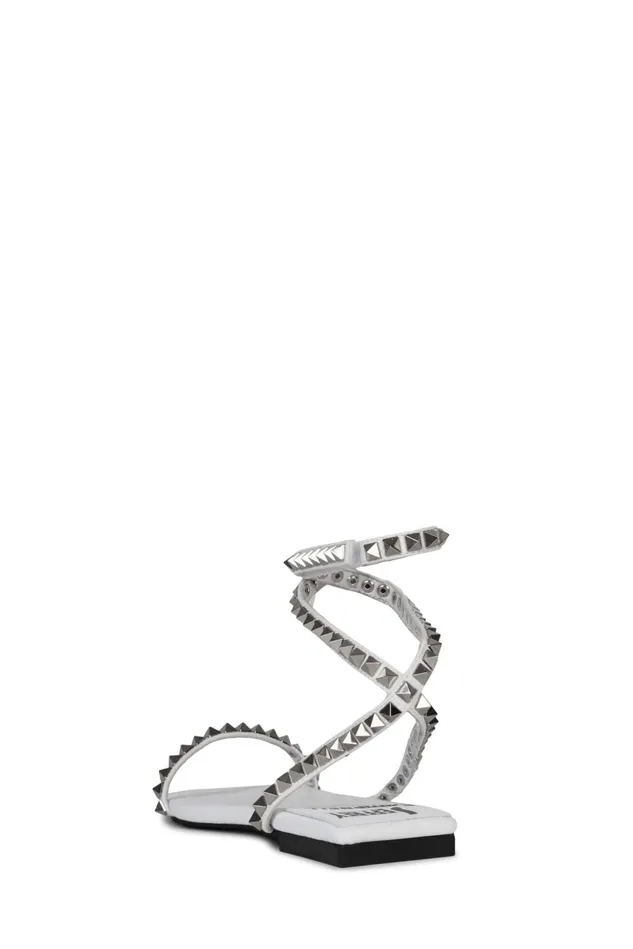 Jeffrey Campbell LUXOR White Silver Women Flat