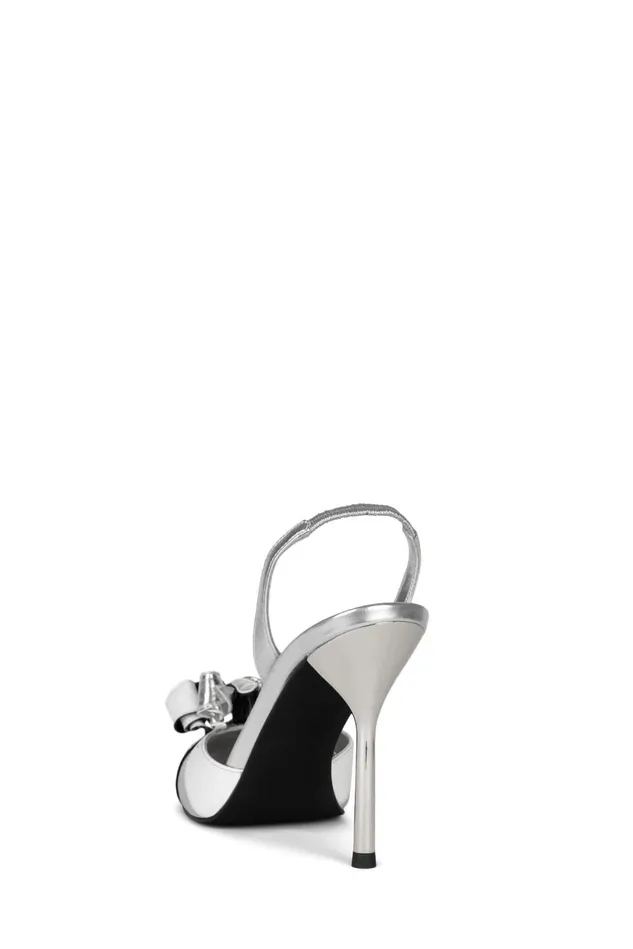 Jeffrey Campbell PARTYFAVOR Silver Metallic Black Women Pump