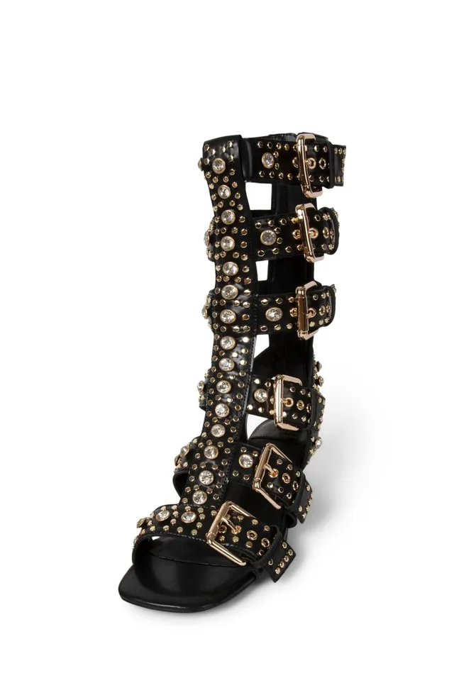 Jeffrey Campbell PLASMATIC Black Gold Women Heel