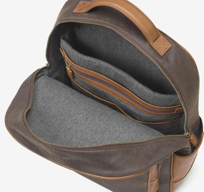 JohnstonandMurphy Backpacks and Briefcases Rhodes Backpack Brown Antique Cottontan Full Grain 8211 Men