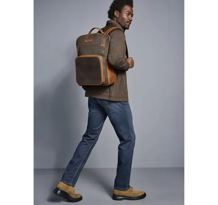JohnstonandMurphy Backpacks and Briefcases Rhodes Backpack Brown Antique Cottontan Full Grain 8211 Men