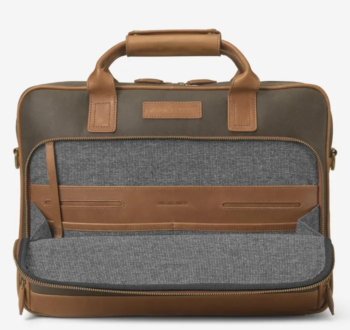 JohnstonandMurphy Backpacks and Briefcases Rhodes Briefcase Brown Antique Cotton Tan Full Grain 8211 Men JohnstonandMurphy Backpacks and Briefcases Rhodes Briefcase Brown Antique Cotton Tan Full Grain 8211 Men