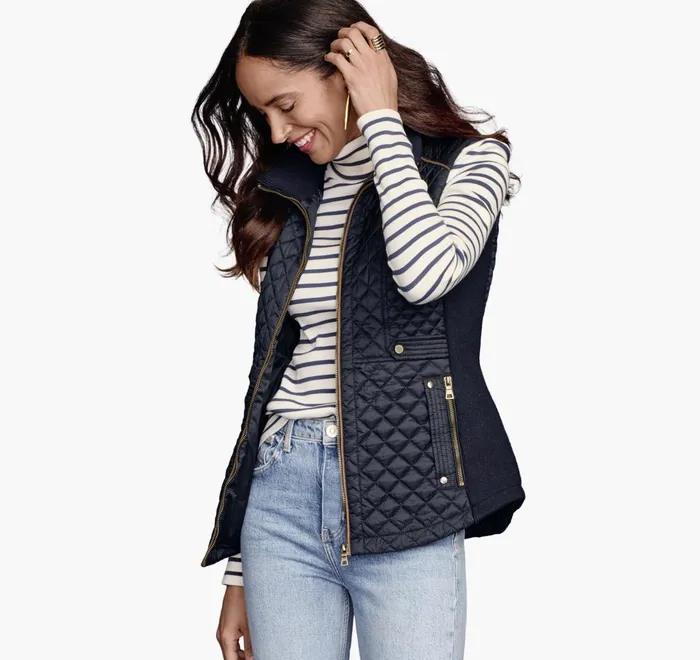 JohnstonandMurphy Coats Jackets and Vests Quilted Vest Navy 8211 Women