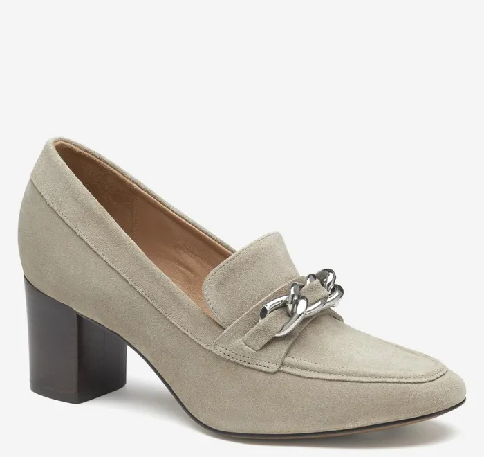 JohnstonandMurphy Mules and Loafers Eleanor Chain Loafer Taupe Suede 8211 Women