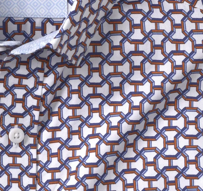 JohnstonandMurphy Shirts Printed Cotton Shirt Orange Tunnel Maze 8211 Men JohnstonandMurphy Shirts Printed Cotton Shirt Orange Tunnel Maze 8211 Men