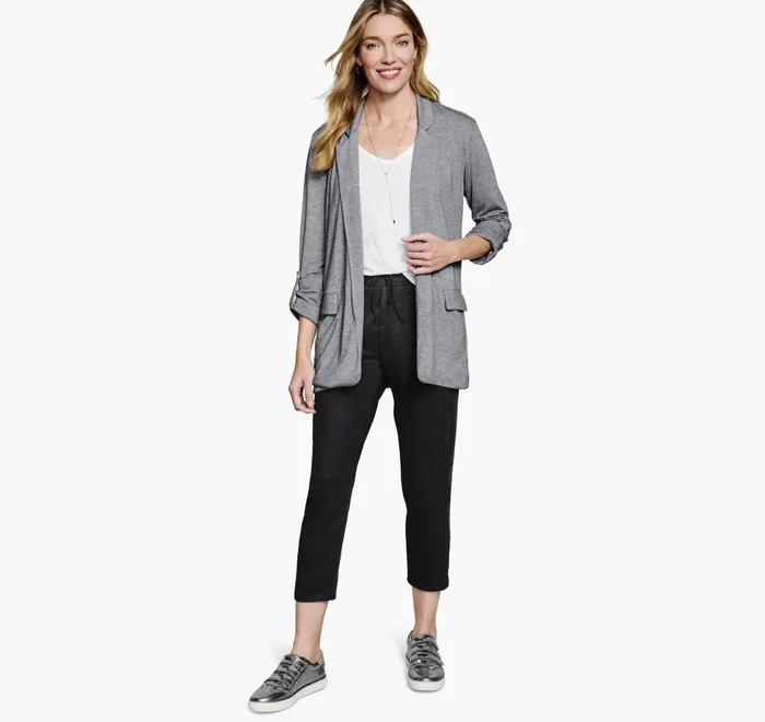 JohnstonandMurphy Shirts Sweaters and Blazers Mlange Knit Blazer Charcoal 8211 Women JohnstonandMurphy Shirts Sweaters and Blazers Mlange Knit Blazer Charcoal 8211 Women