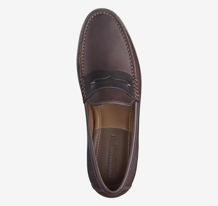 JohnstonandMurphy SlipOns and Loafers Baldwin Penny Loafer Dark Brown English Full Grain 8211 Men