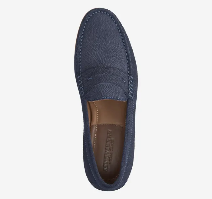 JohnstonandMurphy SlipOns and Loafers Baldwin Penny Loafer Navy English Suede 8211 Men JohnstonandMurphy SlipOns and Loafers Baldwin Penny Loafer Navy English Suede 8211 Men