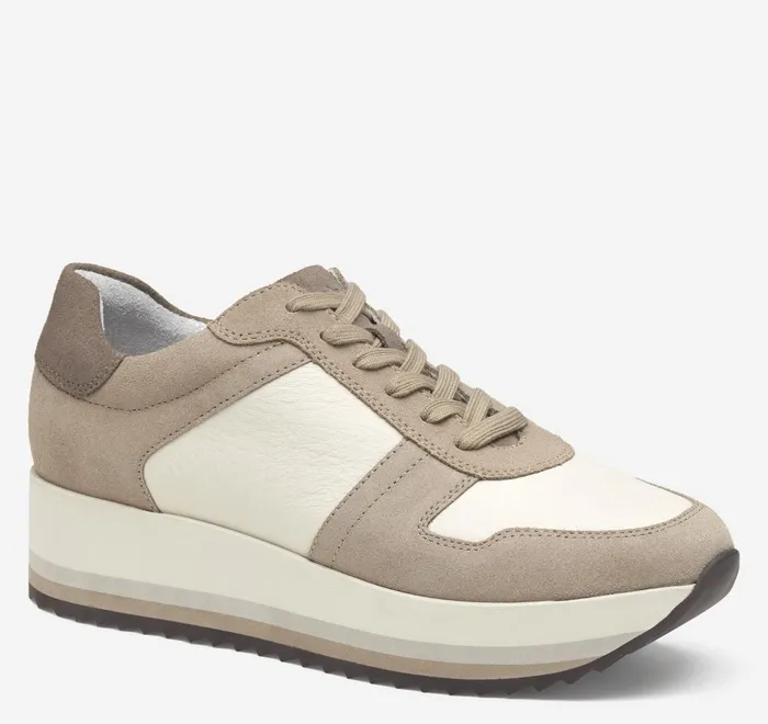 JohnstonandMurphy Sneakers Gracie Colorblock LaceUp Taupe Suedebone Calfskin 8211 Women JohnstonandMurphy Sneakers Gracie Colorblock LaceUp Taupe Suedebone Calfskin 8211 Women