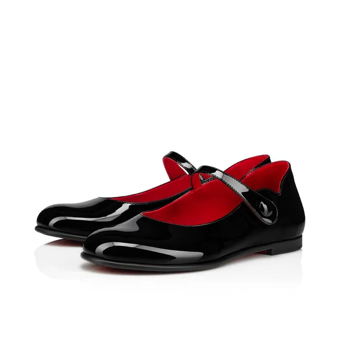 Kids Melodie Chick Ballerinas 8211 Patent Calf 8211 Black Black Christian Louboutin Ballerinas