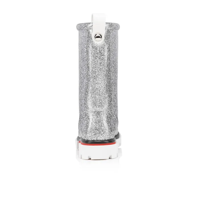 Kids Toy Pluie Rain Boots 8211 PVC And Glittered Calf Leather 8211 Silver Silver Christian Louboutin Boots and Loafers