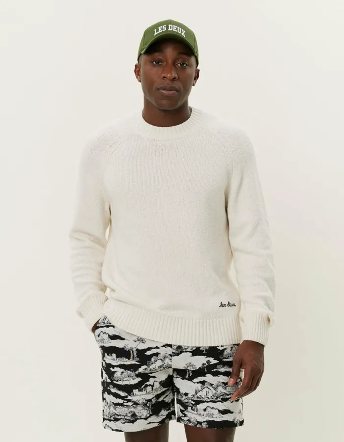 Knitwear Men Les Deux Brad Roundneck Knit 8211 Ivory