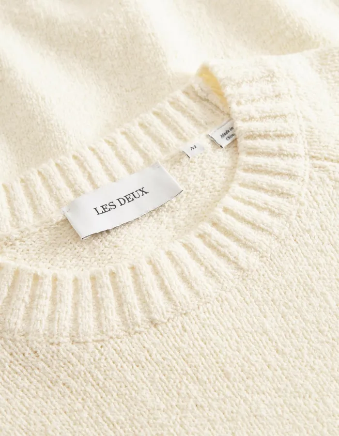 Knitwear Men Les Deux Brad Roundneck Knit 8211 Ivory